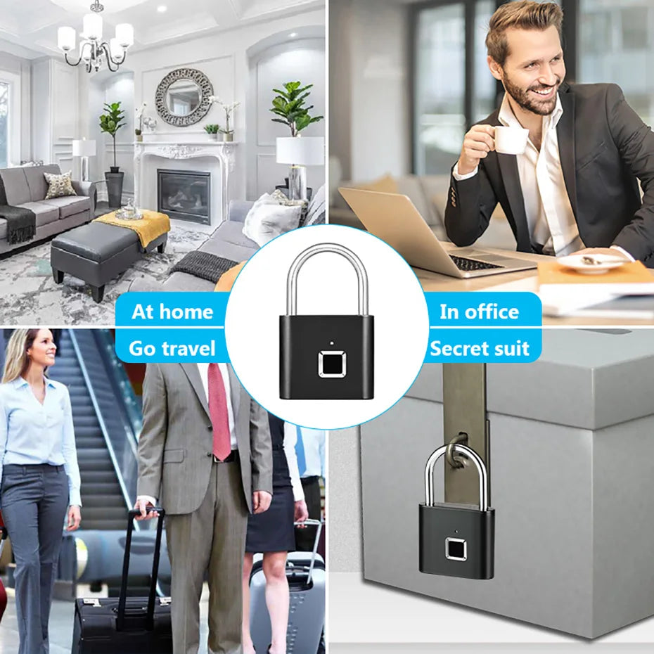 Candado Inteligente de Huella Digital – Seguridad Biométrica Sin Llaves y Recargable