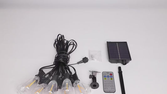Serie de Luces Solares tipo Edison G40 – Iluminación Vintage para Exterior (Resistente al Agua)